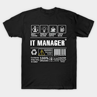 It Manager Shirt Funny Gift Idea For It Manager multi-task T-Shirt